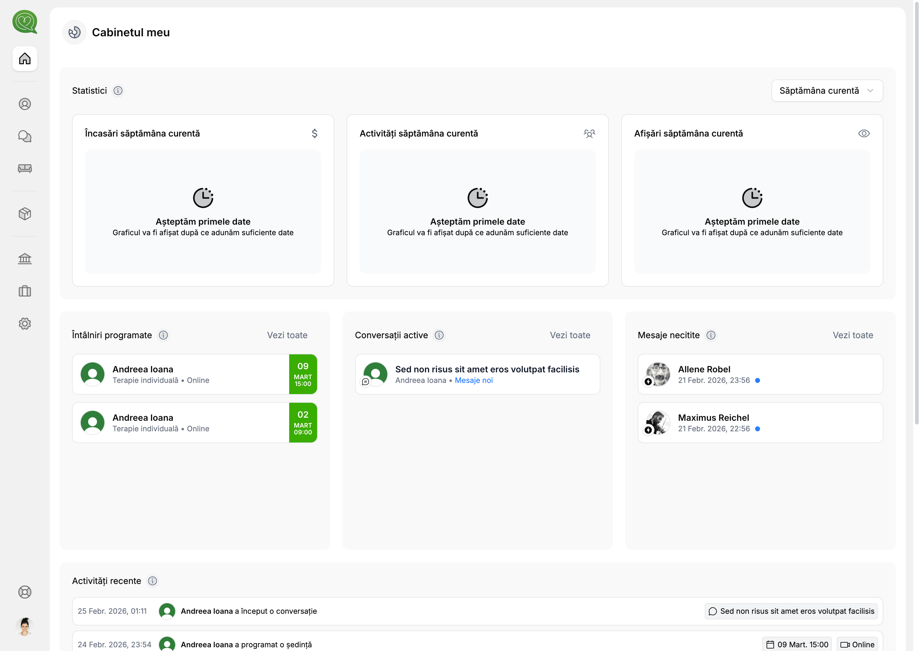 Cabinetul meu — Conversații active