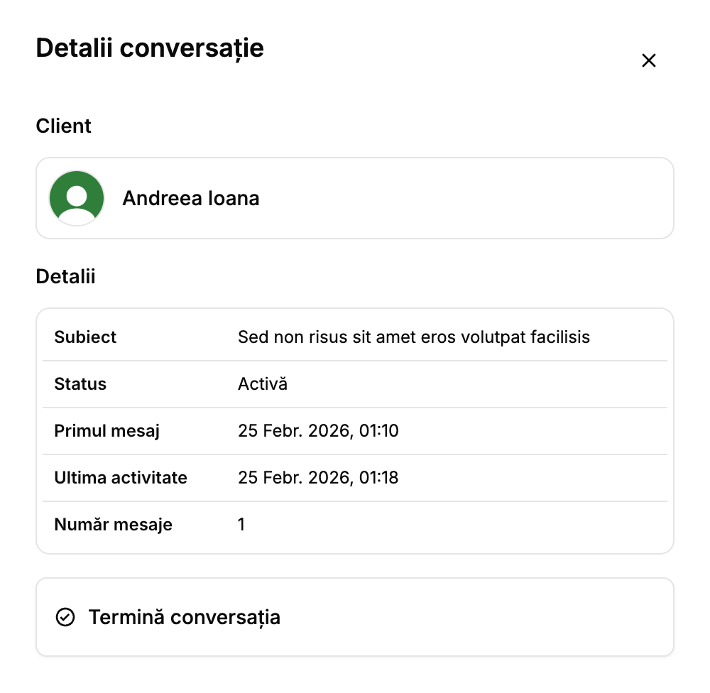 Detalii conversație