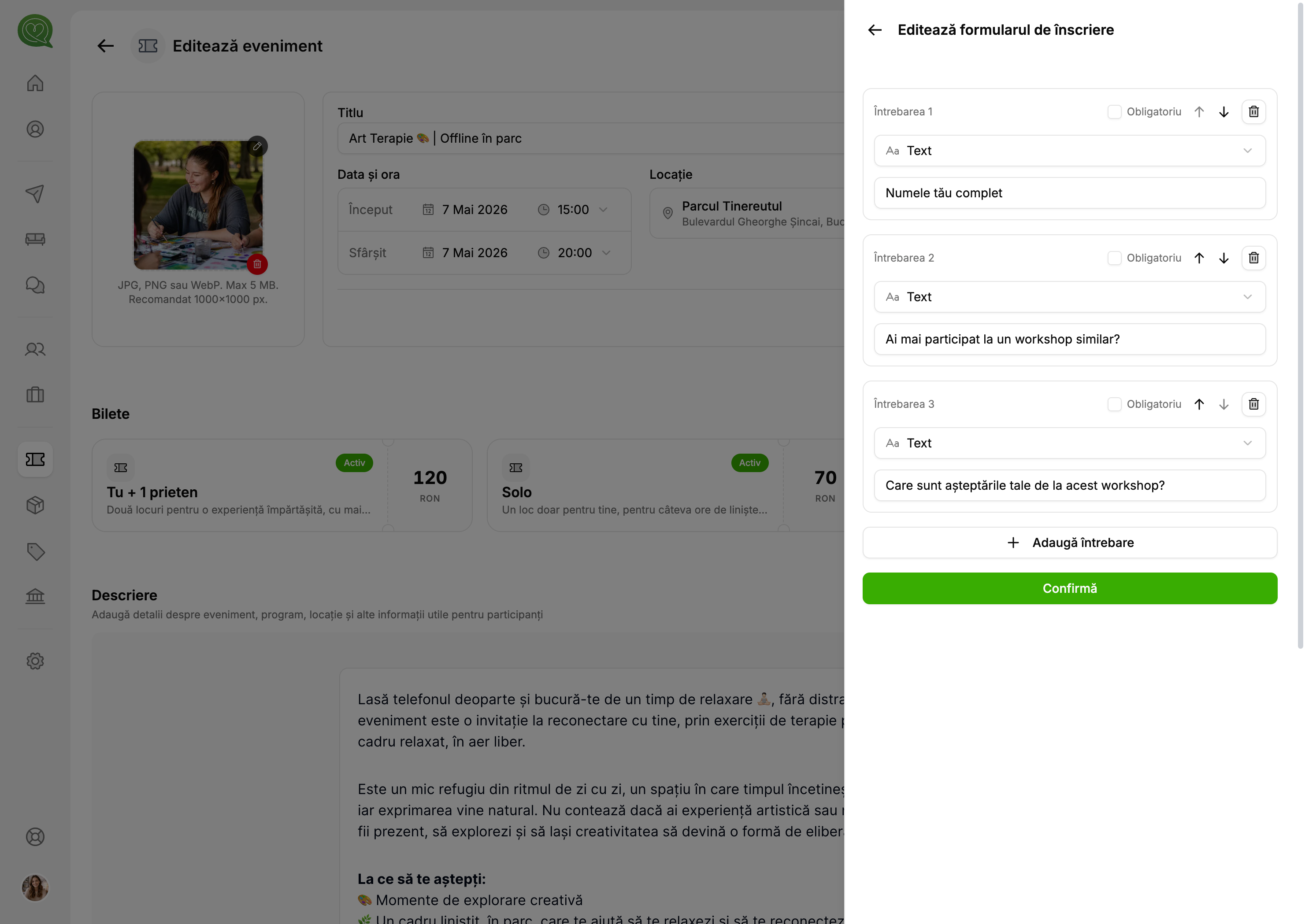Builder formular înscriere