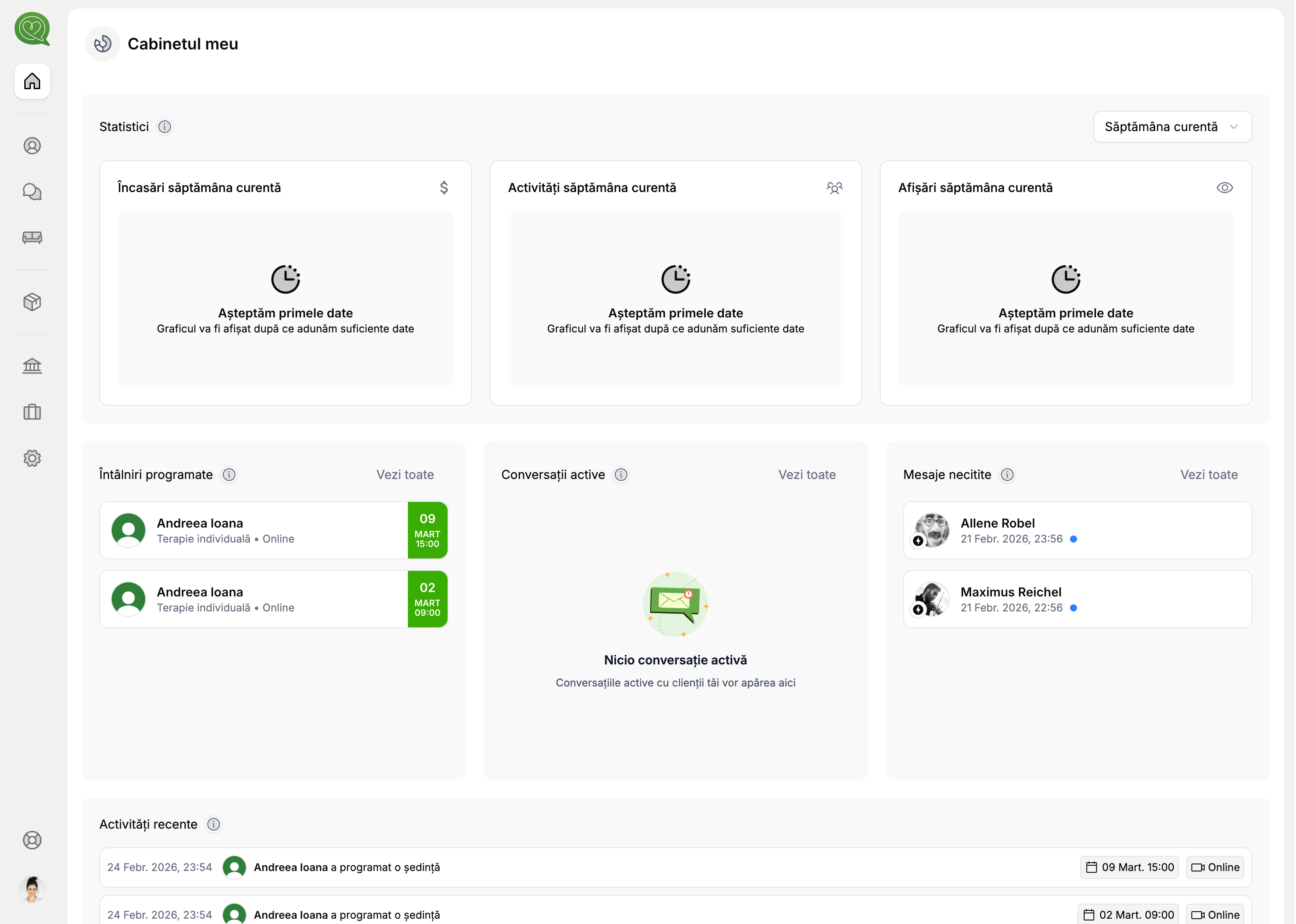 Cabinetul meu — Întâlniri programate