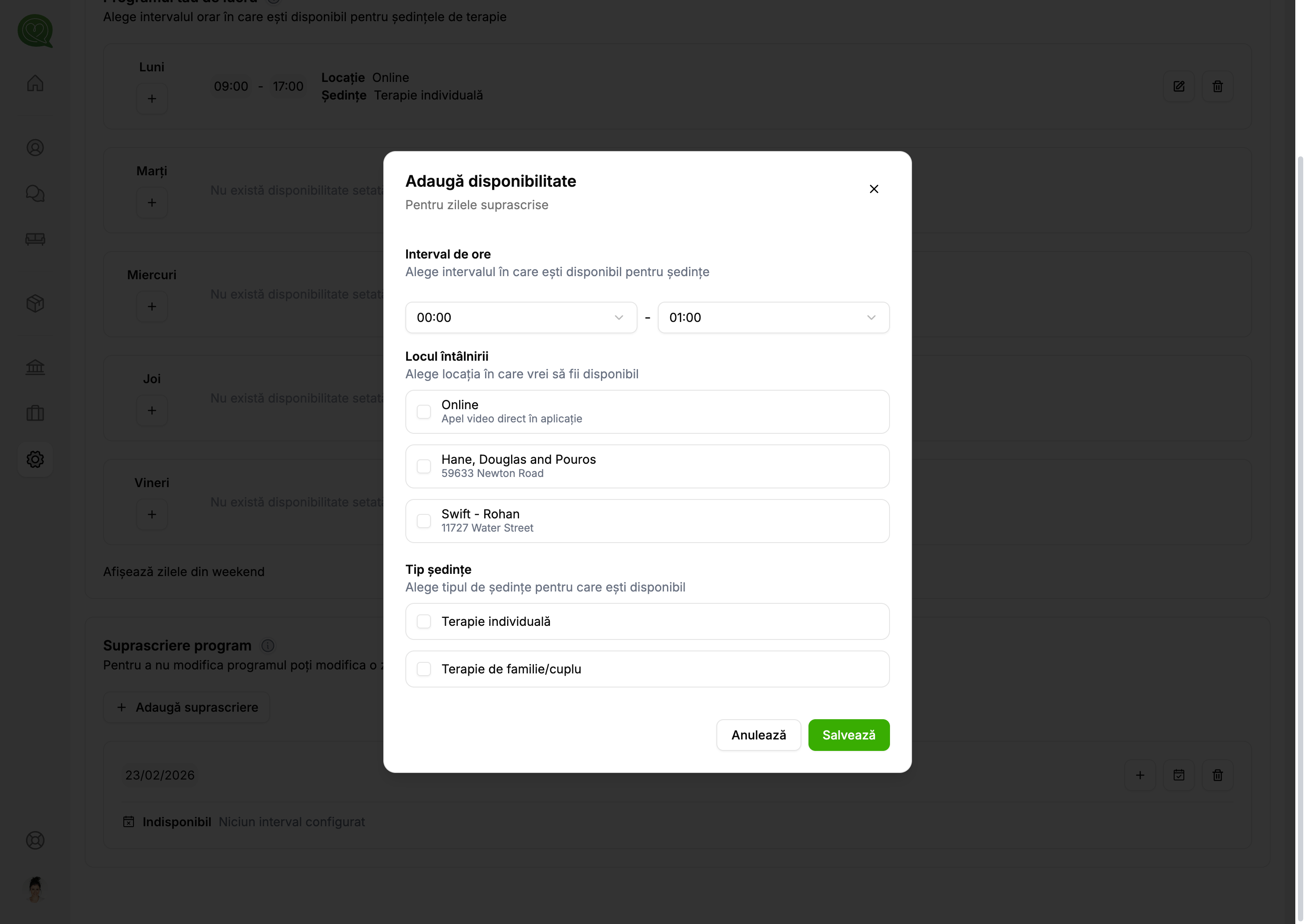 Interval personalizat
