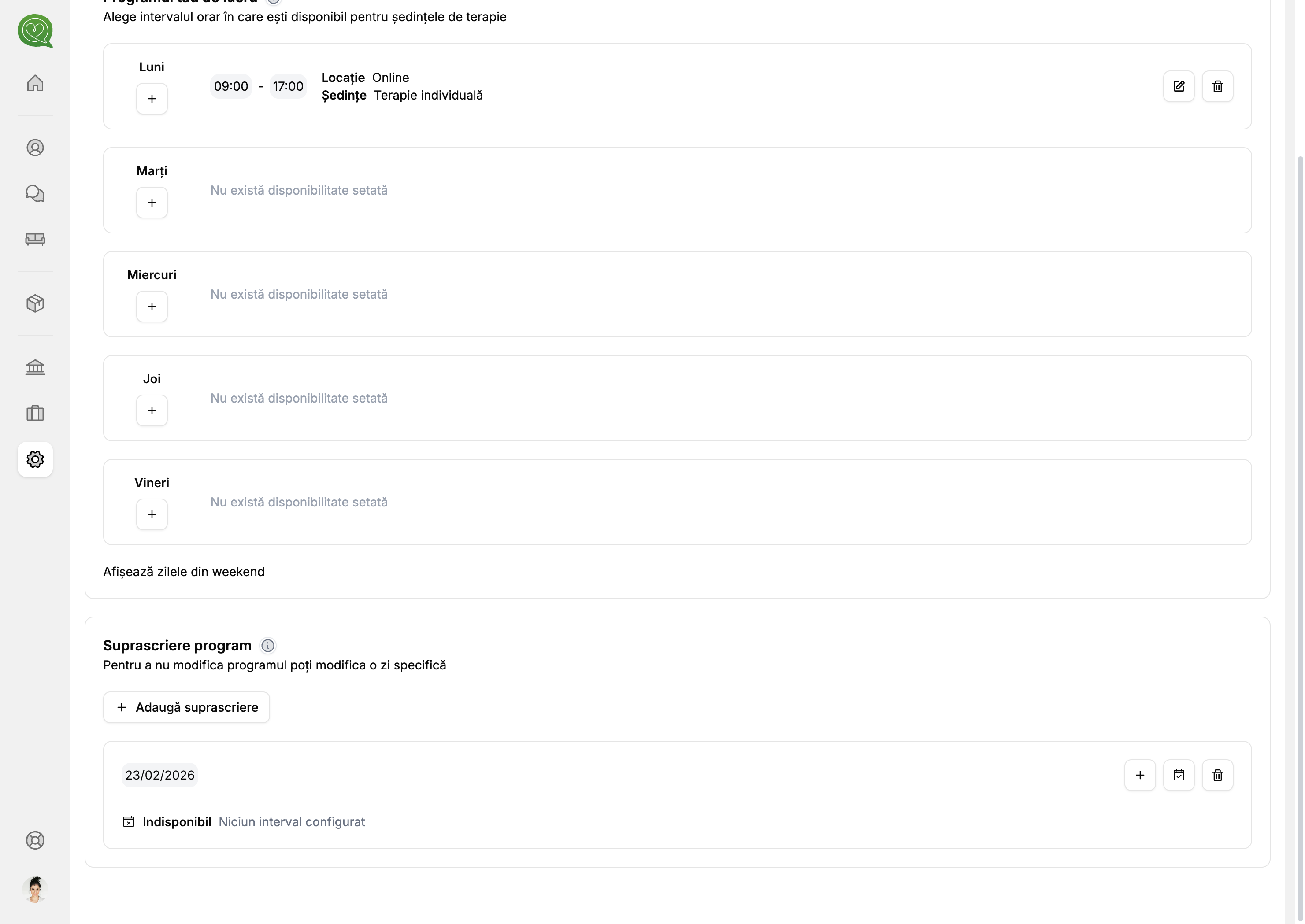 Suprascriere creată