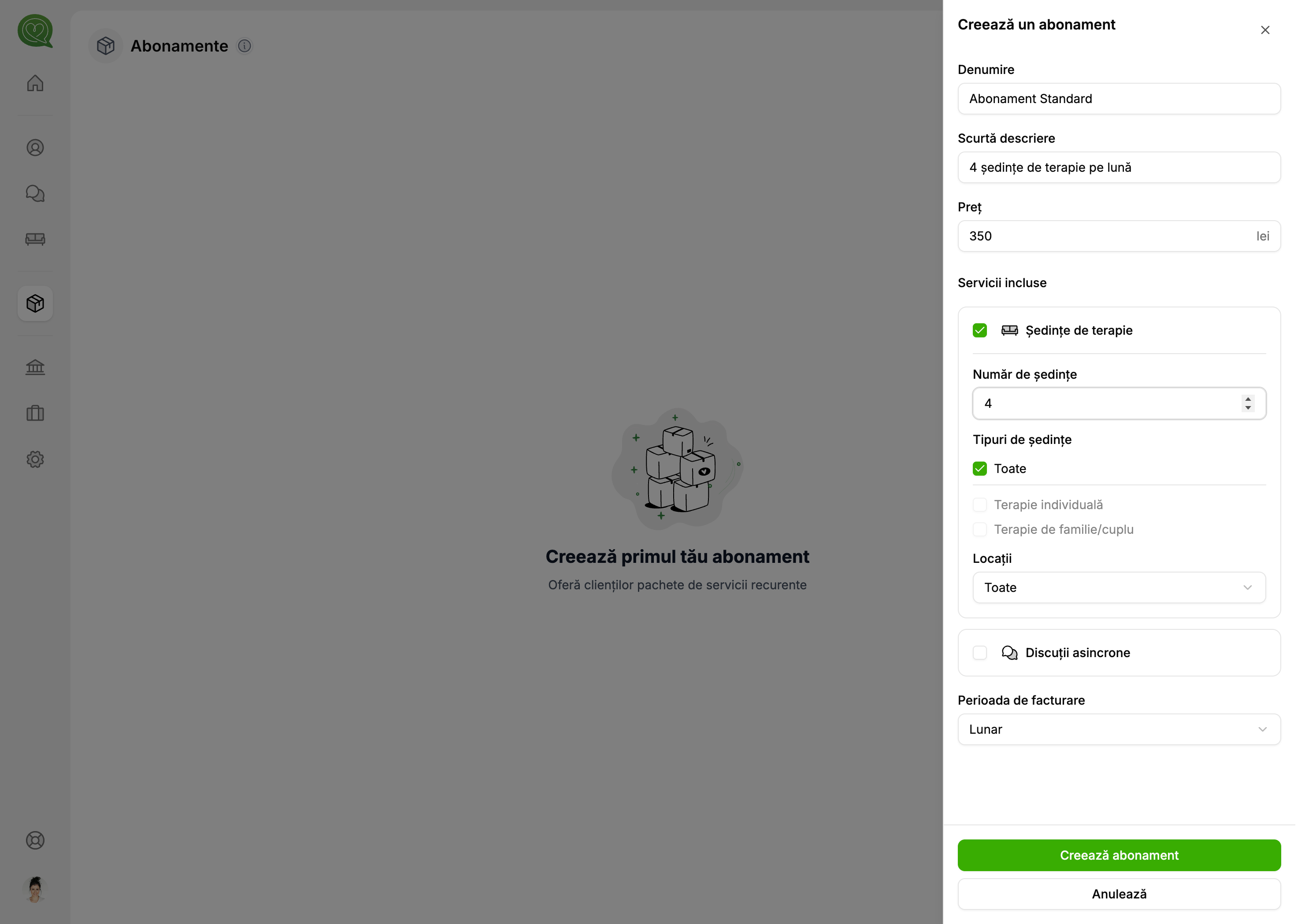 Formular creare abonament