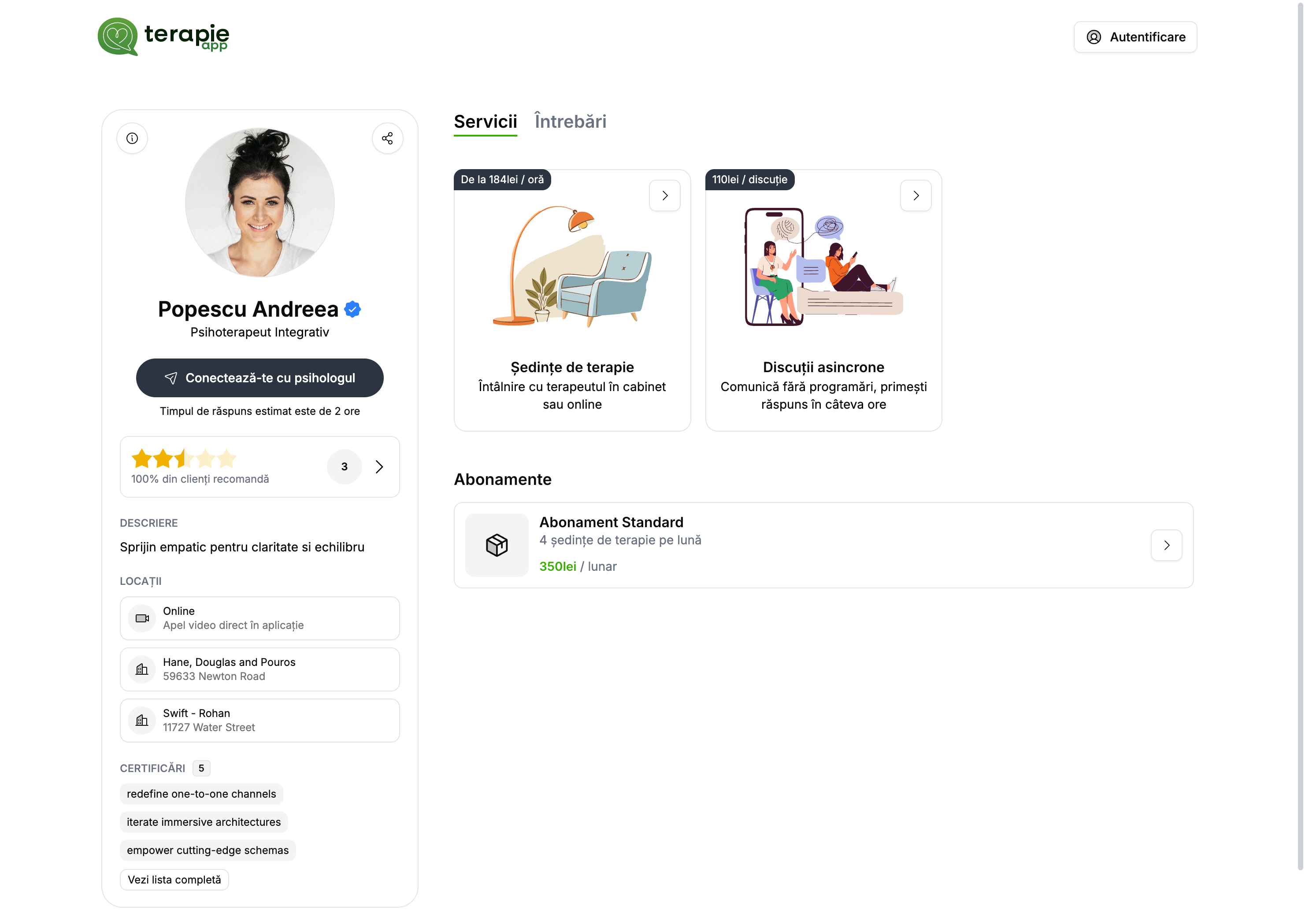 Abonamente pe profilul public