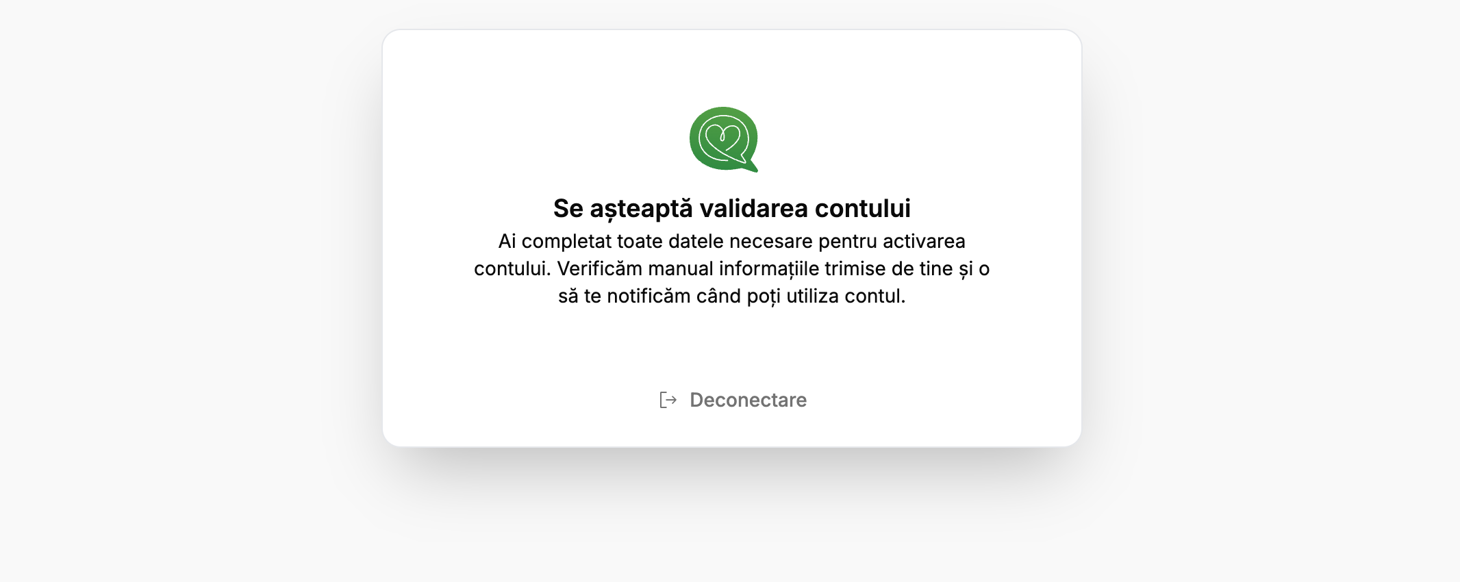 Așteptare confirmare