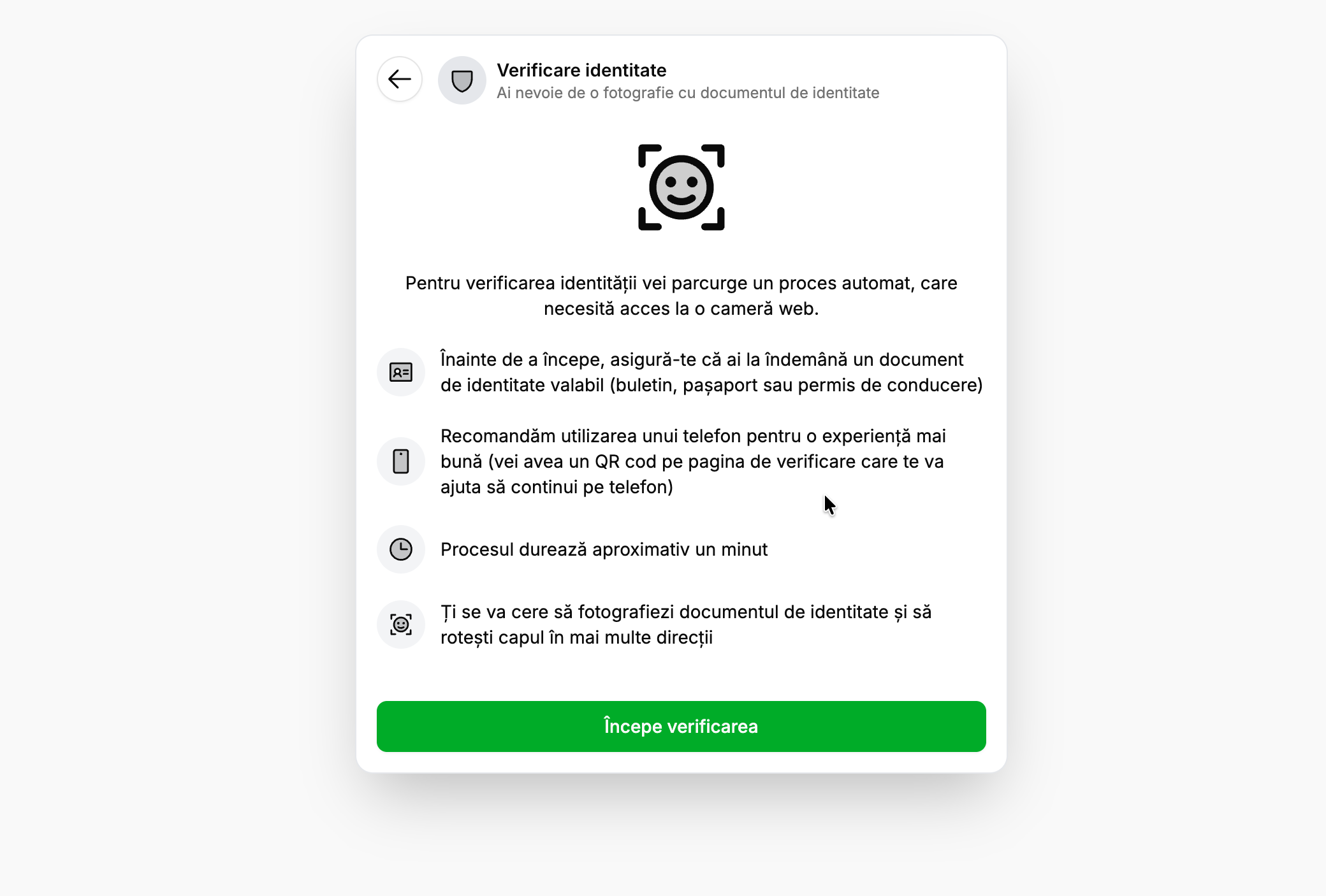 Verificare identitate